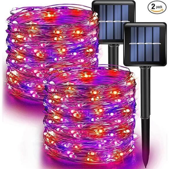 2 Pack Purple and Orange Fairy String Lights, Total 80FT 240LED - Picture 8 of 8